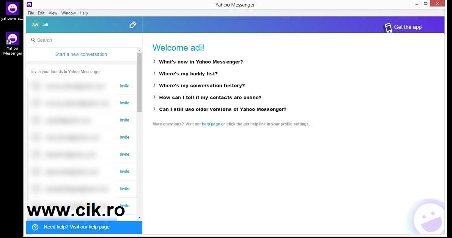 noul yahoo messenger pentru desktop instalat