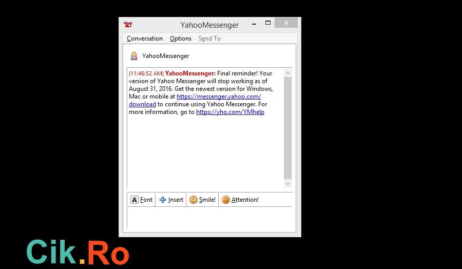 pidgin anunt yahoo messenger aplicatie desktop